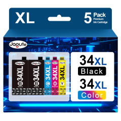 Jagute 34XL Cartouche d'encre Compatible avec Cartouche Epson 34 34 XL Cartouche pour Epson Workforce Pro WF-3725DWF WF-3720DWF