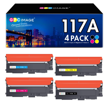 GPC Image 117A (avec Puces) Compatible pour HP 117A W2070A Cartouches de Toner pour HP Color Laser MFP 178nw 178nwg MFP 179fnw 1