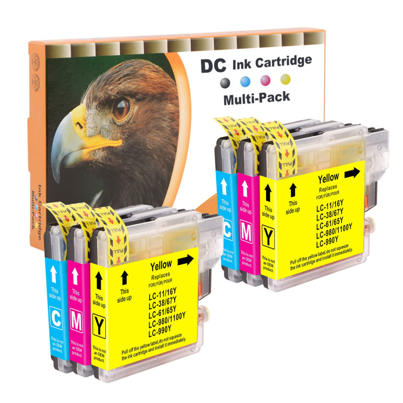 D&C Cartouche d'encre Compatible pour Brother LC-980/1100 pour Brother MFC-6890CDW MFC-790CW MFC-795CW MFC-990CW MFC-J615W DCP-1