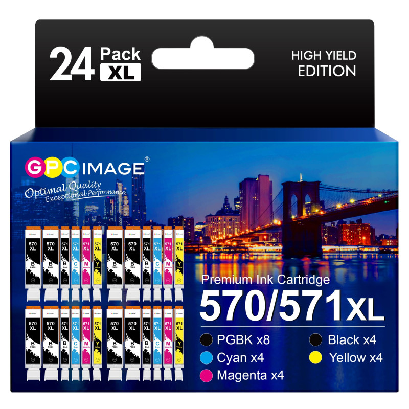 GPC Image Compatible Cartouches d'encre Remplacement pour Canon 570 XL 571 XL pour PIXMA MG5750 TS5050 MG5753 MG6850 MG6852 TS50 GPC Image Compatible Cartouches d'encre Remplacement pour Canon 570 XL 571 XL pour PIXMA MG5750 TS5050 MG5753 MG6850 MG6852 TS50