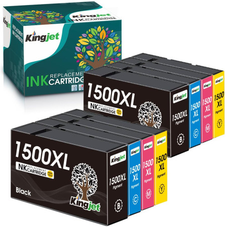 KINGJET 1500XL Cartouches d'encre pour Canon PGI-1500 1500 XL Compatible avec Canon Maxify MB2150 MB2750 MB2350 MB2155 MB2000 MB