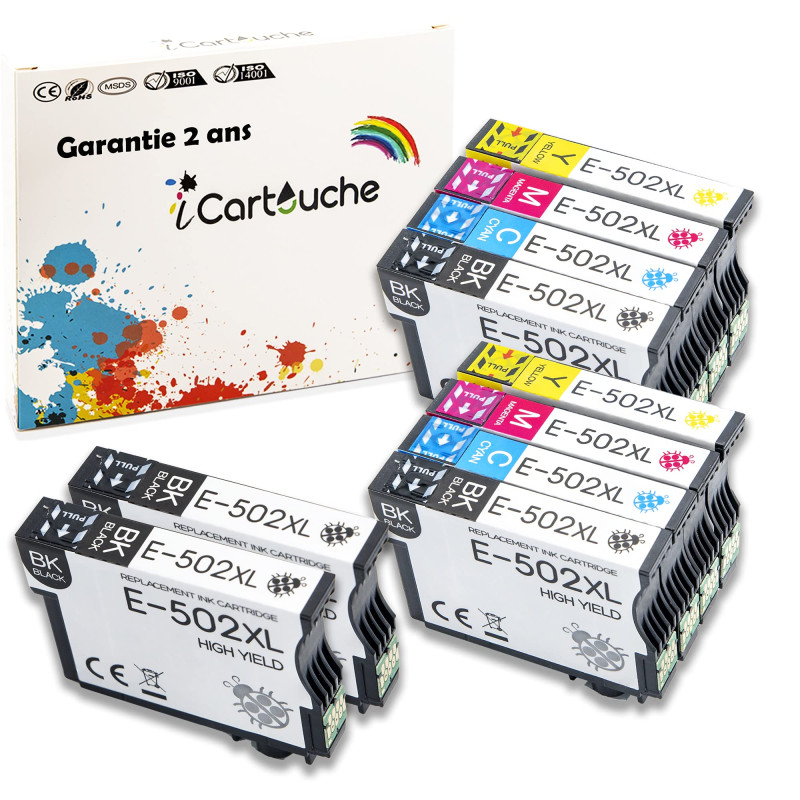 iCartouche Cartouche d'encre Compatible Pour Espon 502XL 502 XL Epson Expression Home XP-5100 XP-5105 XP-5150 XP-5155 Workforce 