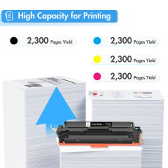 TRUE IMAGE Cartouche de Toner Compatible pour HP 410A 410X CF410A CF410X Color LaserJet Pro MFP M477fdw M477 M477fdn M377dw M477