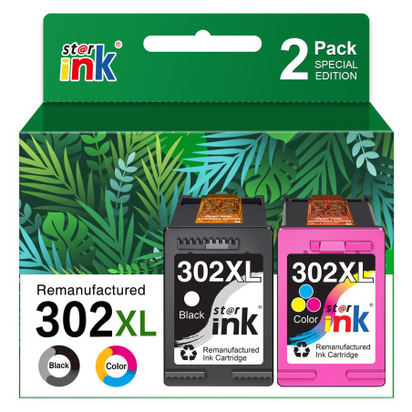 starink 302XL 302 XL pour Cartouches HP 302 HP 302 XL Compatible avec HP Envy 4525 4527 4520 DeskJet 1110 2130 Officejet 3830 (N