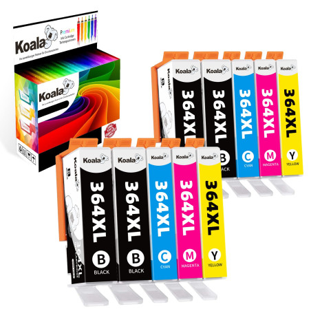 Koala 10-Pack 364XL High Yield Compatible Cartouche d’Encre Replacement pour HP 364 XL 364XL Multipack pour OfficeJet 4622 4620