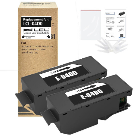 LCL 04D0 T04D0 C13T04D000 Ink Maintenance Box (Boîte de Maintenance) Remplacement pour Epson EcoTank ET-7700 ET-7750 L7188 (2 Pa