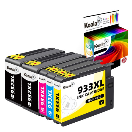Koala 5-Pack 932XL 933XL Multipack Compatible Cartouche d’Encre Replacement pour HP 932XL/933XL 932 933 XL pour HP OfficeJet 610