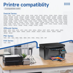 Inkwood 21 22 Cartouche Remanufacturé d'encre Noir Couleur pour HP 21 XL 22 XL pour Imprimantes HP Deskjet 3910 3920 3930 PSC 14