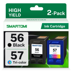 SMARTOMI 56 57 Remanufacturées Cartouches d'encre pour HP 56XL 57XL pour HP DeskJet 450ci 5150 5550 9680gp, OfficeJet 4212 4215,