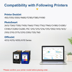 SMARTOMI 56 57 Remanufacturées Cartouches d'encre pour HP 56XL 57XL pour HP DeskJet 450ci 5150 5550 9680gp, OfficeJet 4212 4215,