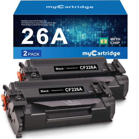 MYCARTRIDGE 26A CF226A Compatible pour HP 26A pour HP Laserjet Pro M402DN Toner pour Laserjet Pro MFP M426FDN pour 26X CF226X (2