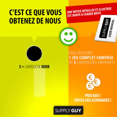 Supply Guy 5 Cartouches d'encre Compatible avec HP 364 XL / CN684EE pour DeskJet 3070a 3520 D5400 D5445 OfficeJet 4610 4620 4622