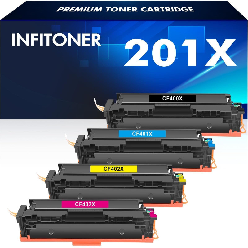 (4-Pack) 201X 201A CF400X CF400A Cartouche Toner pour HP Color LaserJet Pro MFP M277dw M277n M252dw M274n M252n M277c6 M277 M252 (4-Pack) 201X 201A CF400X CF400A Cartouche Toner pour HP Color LaserJet Pro MFP M277dw M277n M252dw M274n M252n M277c6 M277 M252