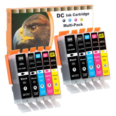 D&C PGI-580XXL CLI-581XXL Compatible pour Canon 580 581 Cartouches d'encre pour Canon Pixma TS6150 TS6151 TS8150 TR8550 TS8250 T