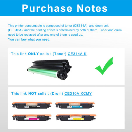 LCL Tambour Compatible 126A CE314A CRG029 CRG-029 (1 Noir) Remplacement pour HP LaserJet Pro CP1020/CP1025/CP1025nw LaserJet 100