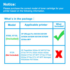 LCL Cartouche d'encre Compatible 971XL 971 XL CN622AE CN626AE High Yield (1-Pack,Cyan) Remplacement pour HP Officejet Pro X451DN