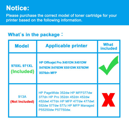 LCL Cartouche d'encre Compatible 971XL 971 XL CN622AE CN626AE High Yield (1-Pack,Cyan) Remplacement pour HP Officejet Pro X451DN