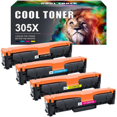 Cool Toner Cartouche de Toner Compatible pour HP 305A 305X CE410X CE410A LaserJet Pro 300 Color MFP M351A M375NW M451DN M475DW M