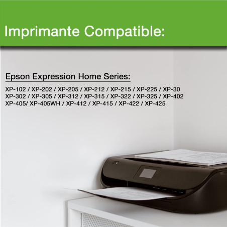 icartouche Cartouche d'encre Compatible pour Epson 18XL Expression Home XP-102 XP-205 XP-212 XP-215 XP-225 XP-302 XP-305 XP-312