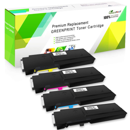 GREENPRINT Cartouches de Toner Compatibles 6600 6605 (Noir Cyan Jaune Magenta) 4 Couleurs pour Xerox Phaser 6600 6600n 6600dn Wo