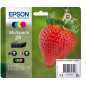 Epson Multipack 29 Fraise, Cartouches d'encre d'origine, 4 couleurs: Noir, Cyan, Magenta, Jaune, XP-235 XP-243 XP-245 XP-247 XP- Epson Multipack 29 Fraise, Cartouches d'encre d'origine, 4 couleurs: Noir, Cyan, Magenta, Jaune, XP-235 XP-243 XP-245 XP-247 XP-