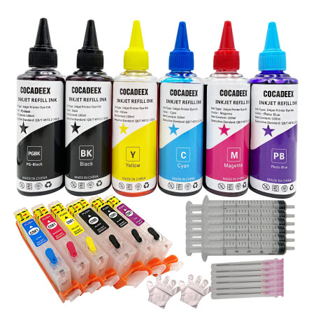 COCADEEX 580XXL Kits de recharge d'encre de rechange pour PGI-580XXL CLI-581XXL, pour imprimante Pixma TS8100 TS8120 TS8200 TS82