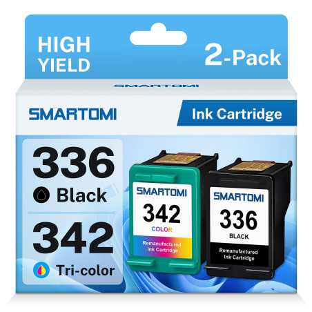 336 342 Cartouches d'encre Compatibles avec modèles HP 336 342 pour imprimantes Deskjet 5420 5420v 5432 Officejet 6310 Photosmar