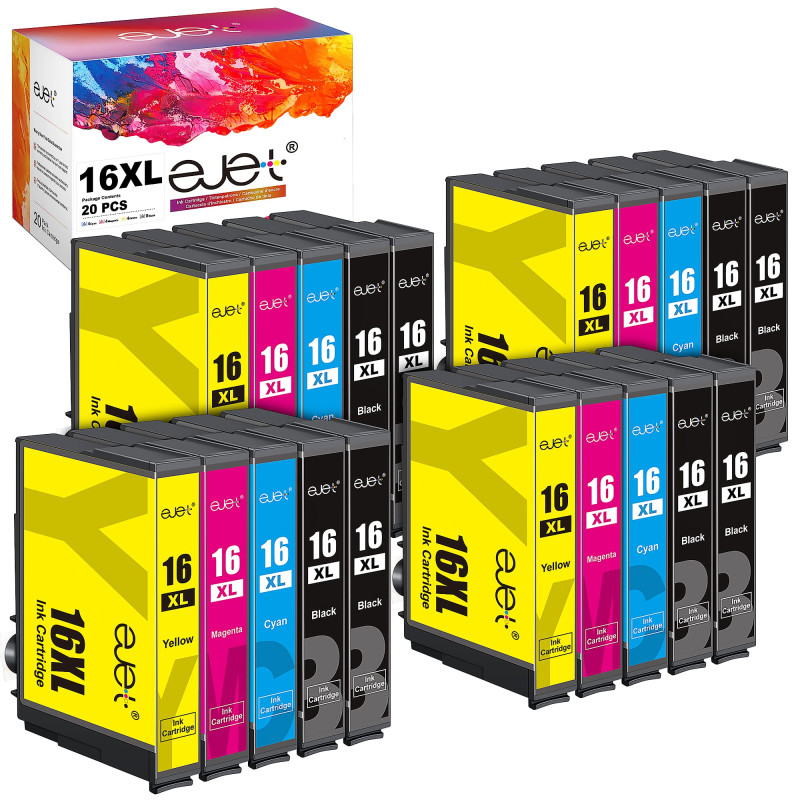 Compatible Cartouches d'encre Remplacement pour Epson 16XL pour Workforce WF-2510 WF-2760 WF-2750 WF-2660 WF-2630 WF-2650 WF-253 Compatible Cartouches d'encre Remplacement pour Epson 16XL pour Workforce WF-2510 WF-2760 WF-2750 WF-2660 WF-2630 WF-2650 WF-253