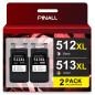 PINALL CL 513 PG 512 Cartouches d'encre compatibles Canon CL 513 PG 512 CL-513 PG-512 pour Canon iP2700 MP230 MX350 MP240 MP250 