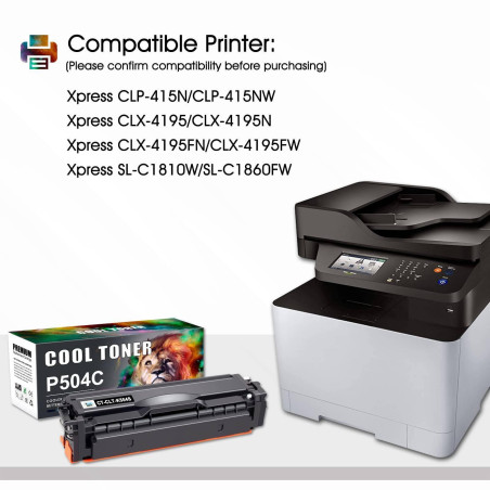Cool Toner Compatibles de Cartouche de Toner pour Samsung CLT-P504C CLT-504S CLT-K504S CLT-C504S CLT-M504S CLT-Y504S Xpress SL-C
