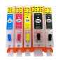 HEMAINK Cartouches d'encre rechargeables et 5 bouteilles d'encre compatibles pour imprimante Canon PGI-580XXL CLI-581XXL Pixma T
