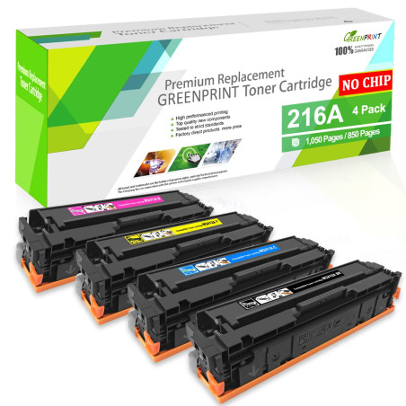 GREENPRINT 【sans Puce, avec Outil】 Cartouches de Toner Compatibles 4 Couleur 216A W2410A W2411A W2412A W2413A 1050 Page pour Noi