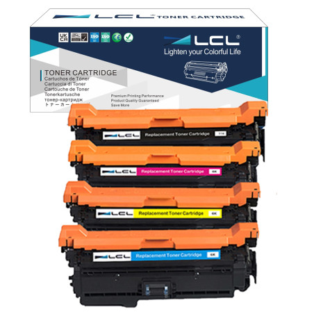 LCL Cartouche de Toner Remanufacturée 507X 507A CE400X CE401A CE402A CE403A (4-Pack Noir Cyan Magenta Jaune) Remplacement pour H