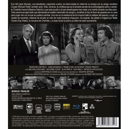 Pánico en la Escena BD 1950 Alfred Hitchcock's Stage Fright [Blu-Ray] [Import]