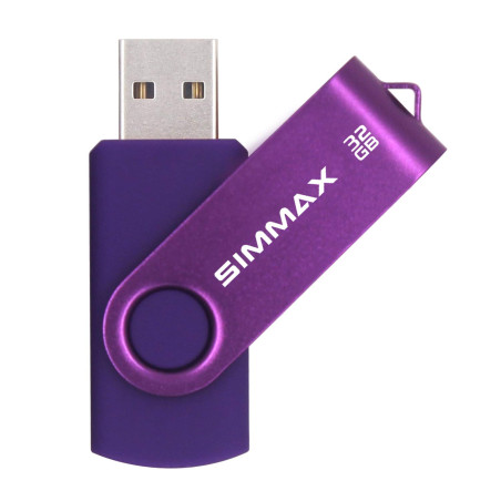 SIMMAX Clé USB 32 Go Mémoire Stick USB 2.0 Flash Drive Rotation Stockage Disque Pendrive (32Go Violet)
