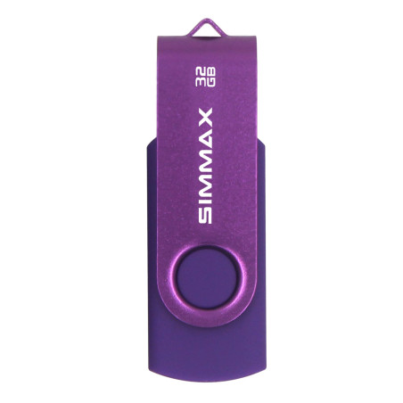 SIMMAX Clé USB 32 Go Mémoire Stick USB 2.0 Flash Drive Rotation Stockage Disque Pendrive (32Go Violet)