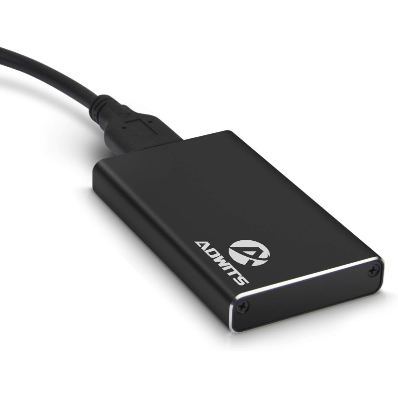 ADWITS Adaptateur USB 3.0 UASP à mSATA 3030/3050 SSD SuperSpeed, boîtier de Disque Dur Externe en Aluminium pour Samsung 850 Evo ADWITS Adaptateur USB 3.0 UASP à mSATA 3030/3050 SSD SuperSpeed, boîtier de Disque Dur Externe en Aluminium pour Samsung 850 Evo