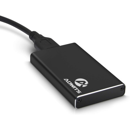 ADWITS Adaptateur USB 3.0 UASP à mSATA 3030/3050 SSD SuperSpeed, boîtier de Disque Dur Externe en Aluminium pour Samsung 850 Evo