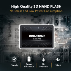 Gigastone SATA SSD Interne 1To 2.5" SATA III Interface 3D NAND Disque Dur SSD Disque de Jeu Compatible avec Ordinateurs Portable