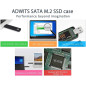 ADWITS Adaptateur SuperSpeed USB 3.0 [UASP] vers SATA NGFF M.2 2230/2242/2260/2280 Key B/B & M SSD, boîtier sans Fil Externe pou