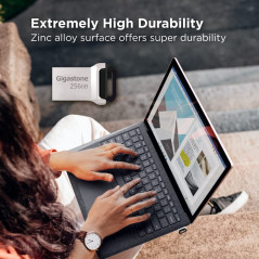 GIGASTONE 256Go Clé USB Nano Flash, Z90 USB 3.2 Gen 1, 100Mo/s Ultra Rapide, Design Métallique, Mini, Stockage et Sauvegarde pou