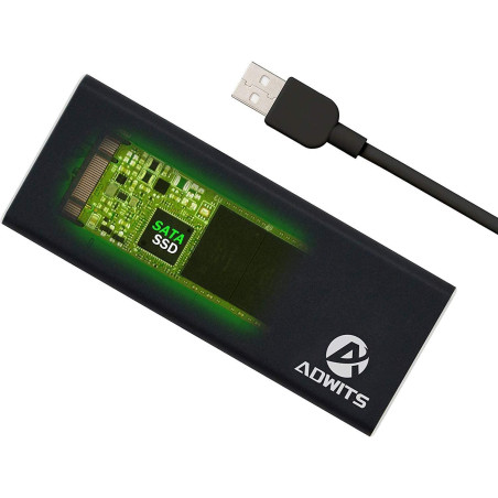 ADWITS USB 3.0 [UASP] à SATA NGFF M.2 2230/2242/2260/2280 Clé B / B & M SSD SuperSpeed Adaptateur, Boîtier Externe pour Samsung 