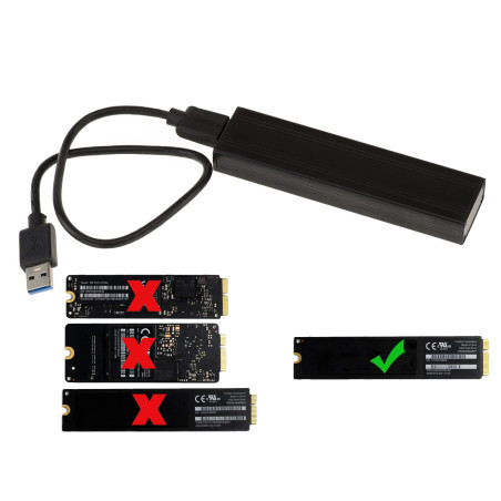 KALEA-INFORMATIQUE Boitier Externe pour SSD de Mac Air ou Retina 2012 vers USB3 (USB 3.0 SUPERSPEED) pour SSD de Mac en 8+18 Bro