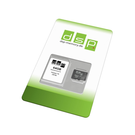DSP Memory 64GB Carte mémoire (Class 10) pour Huawei Y6 (2018) Noir