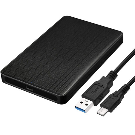 Cablecc - Boîtier de disque dur externe - USB-C vers SATA SSD HDD 2,5 pouces - Pour ordinateur portable et PC