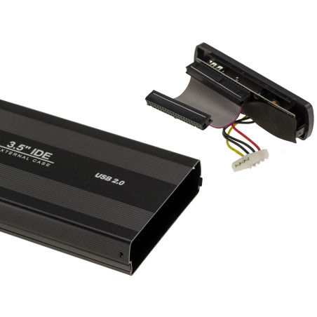KALEA-INFORMATIQUE Boitier Externe USB pour disques durs IDE 3.5 40 pin avec Alimentation Externe. en Aluminium, Coloris Noir