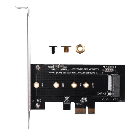 Gokelomg Cartes supplémentaires PCIE vers M2 PCI Express 3.0 X1 vers NVME SSD Prise en charge pour SSD M2 PCIE Raiser 2230 2242