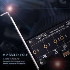 Gokelomg Cartes supplémentaires PCIE vers M2 PCI Express 3.0 X1 vers NVME SSD Prise en charge pour SSD M2 PCIE Raiser 2230 2242 