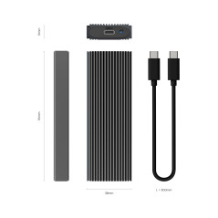 AISENS - ASM2-023GR - Boîtier Externe pour M.2 SSD NVME A USB3.2 GEN2, Gris