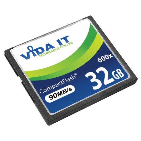 Vida IT 32Go Carte Mémoire CF Compact Flash 32 Go 600x 90 Mo/s pour Canon EOS 10D 20D 20Da EOS 300D EOS 30D 350D EOS 400D 40D EO